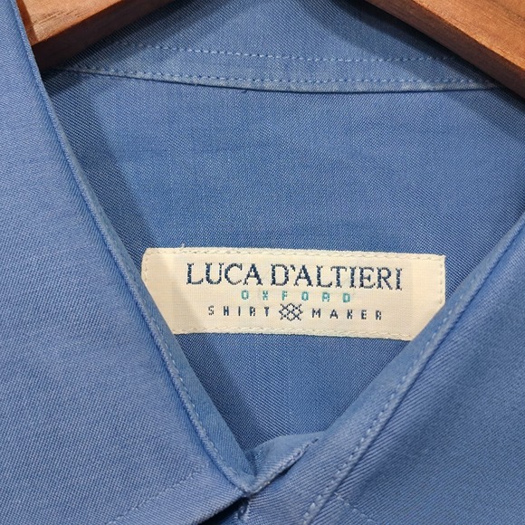 Luca D'Altieri Oxford Men's Blue Long Sleeve Button Up‎ Dress Shirt Size 16/41 - Picture 2 of 8